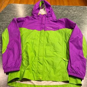 Marmot Green & Purple Rain Jacket Windbreaker XL